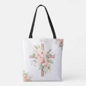 Waterverf Paaskruis gepersonaliseerd Tote Bag (Achterkant)