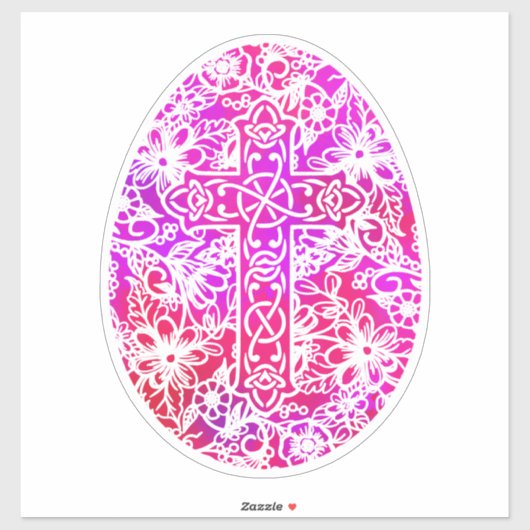 Waterverf paaskruis sticker (Vel)