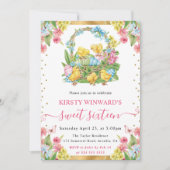 Waterverf paaskuikens en eitjes Spring Sweet 16 Kaart (Voorkant)