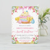 Waterverf paaskuikens en taart Spring Sweet 16 Kaart (Staand voorkant)