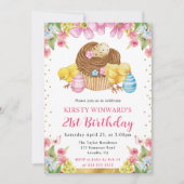 Waterverf paaskuikens voorjaar 21ste verjaardag kaart (Voorkant)