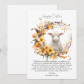 Waterverf Paaslam gepersonaliseerd Feestdagenkaart (Voorkant / Achterkant)