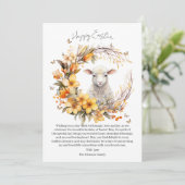 Waterverf Paaslam gepersonaliseerd Feestdagenkaart (Staand voorkant)