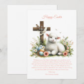 Waterverf Paaslam gepersonaliseerd Feestdagenkaart (Voorkant / Achterkant)