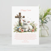 Waterverf Paaslam gepersonaliseerd Feestdagenkaart (Staand voorkant)