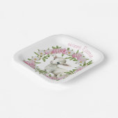 Waterverf Paaslam gepersonaliseerd Papieren Bordje (Gebogen)