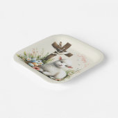 Waterverf Paaslam gepersonaliseerd Papieren Bordje (Gebogen)