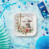 Waterverf Paaslam gepersonaliseerd Papieren Bordje (Feest)