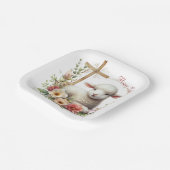 Waterverf Paaslam gepersonaliseerd Papieren Bordje (Gebogen)