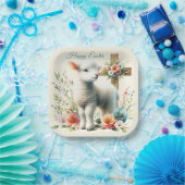 Waterverf Paaslam gepersonaliseerd Papieren Bordje (Feest)