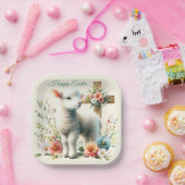 Waterverf Paaslam gepersonaliseerd Papieren Bordje (Feest)