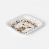 Waterverf Paaslam gepersonaliseerd Papieren Bordje (Gebogen)