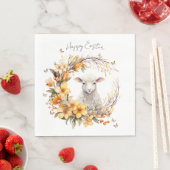 Waterverf Paaslam gepersonaliseerd Servet (Insitu)