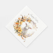 Waterverf Paaslam gepersonaliseerd Servet (Hoek)