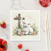 Waterverf Paaslam gepersonaliseerd Servet (Insitu)