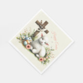 Waterverf Paaslam gepersonaliseerd Servet (Hoek)