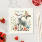 Waterverf Paaslam gepersonaliseerd Servet (Insitu)