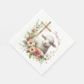 Waterverf Paaslam gepersonaliseerd Servet (Hoek)