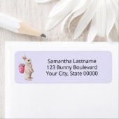 Waterverf paaslegger met bunny Basket Lavender Etiket (Insitu)