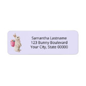 Waterverf paaslegger met bunny Basket Lavender Etiket (Voorkant)