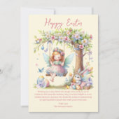 Waterverf paaslente fee feestdagenkaart (Voorkant)