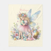 Waterverf paaslente fee fleece deken (Voorkant)