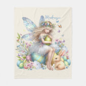 Waterverf paaslente fee fleece deken (Voorkant)