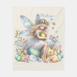 Waterverf paaslente fee fleece deken