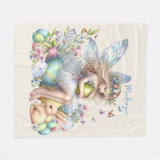 Waterverf paaslente fee fleece deken (Voorkant (Horizontaal))