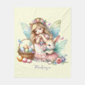 Waterverf paaslente fee fleece deken (Voorkant)