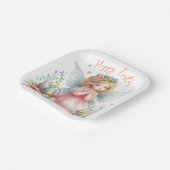 Waterverf paaslente fee papieren bordje (Gebogen)