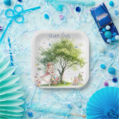 Waterverf paaslente fee papieren bordje (Feest)