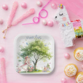 Waterverf paaslente fee papieren bordje (Feest)