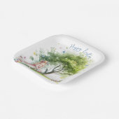 Waterverf paaslente fee papieren bordje (Gebogen)