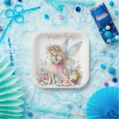 Waterverf paaslente fee papieren bordje (Feest)