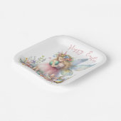 Waterverf paaslente fee papieren bordje (Gebogen)