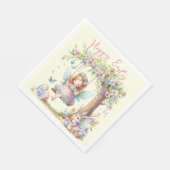 Waterverf paaslente fee servet (Hoek)