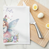 Waterverf paaslente fee theedoek (Quarter Fold)