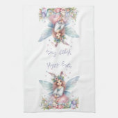 Waterverf paaslente fee theedoek (Verticaal)