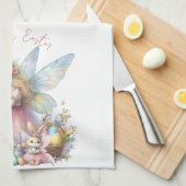 Waterverf paaslente fee theedoek (Quarter Fold)