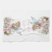 Waterverf paaslente fee theedoek (Horizontaal)