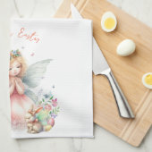 Waterverf paaslente fee theedoek (Quarter Fold)