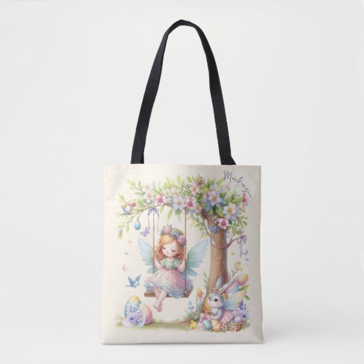 Waterverf paaslente fee tote bag (Voorkant)