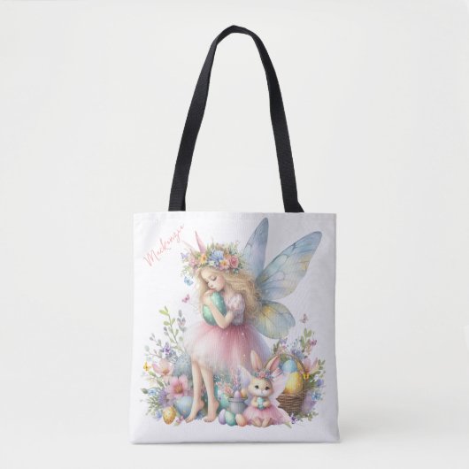 Waterverf paaslente fee tote bag (Voorkant)