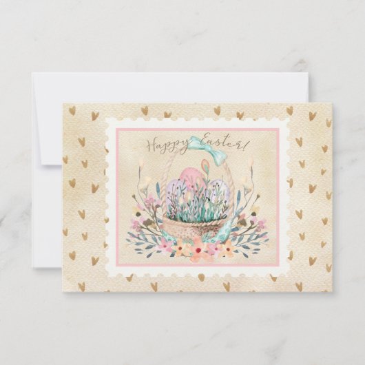 Waterverf paasmandje en bundelstempel stijl (Voorkant)