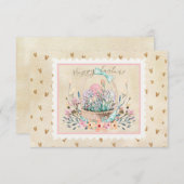 Waterverf paasmandje en bundelstempel stijl (Voorkant / Achterkant)