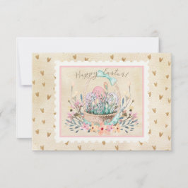 Waterverf paasmandje en bundelstempel stijl