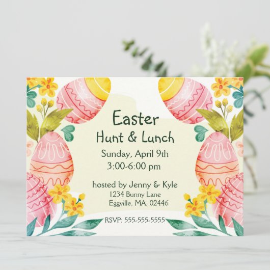 Waterverf paasrooster kaart (Staand voorkant)