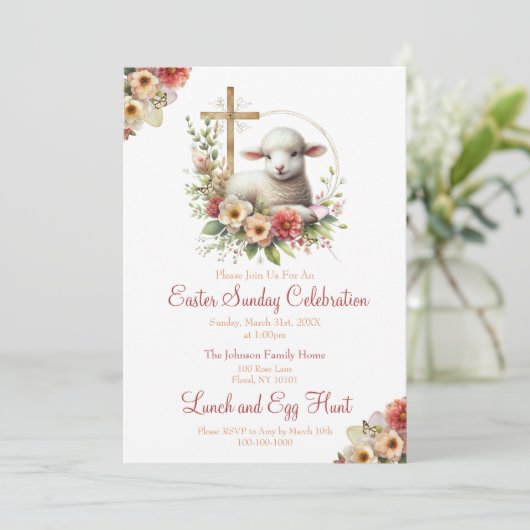 Waterverf Paasviering Kaart (Staand voorkant)