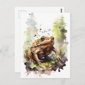 Waterverf pad kruipt door de wei briefkaart (Voorkant / Achterkant)